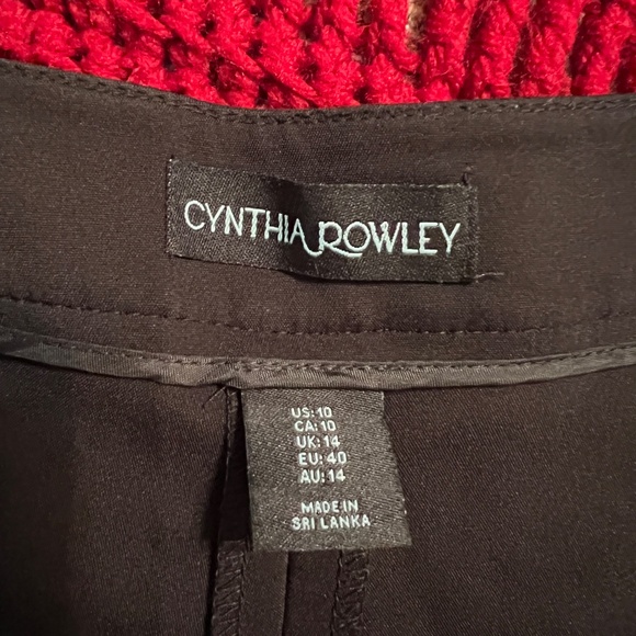 Cynthia Rowley Black Cropped Dress Pants with wide legs – Size 10 - Picture 3 of 5